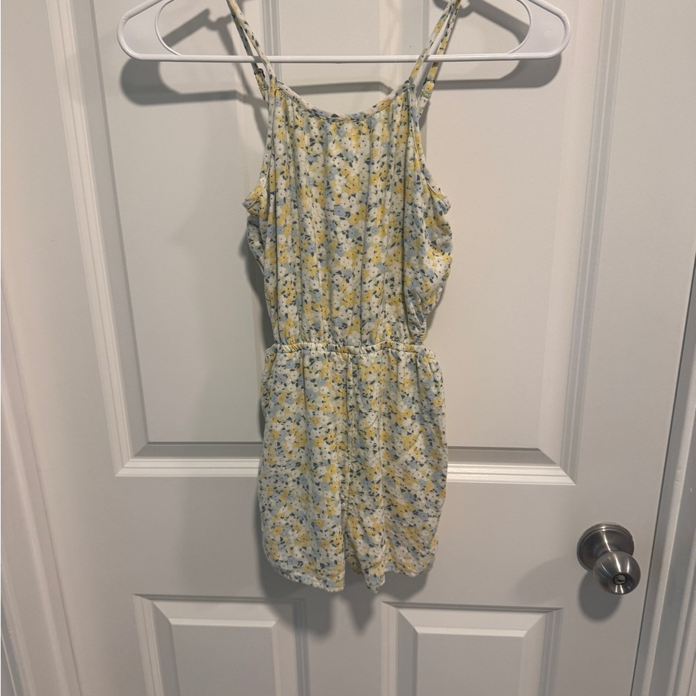 Abercrombie Kids Floral Yellow and Blue Romper